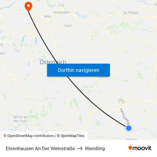 Ehrenhausen An Der Weinstraße to Wendling map