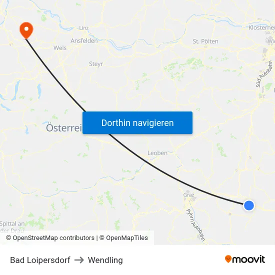 Bad Loipersdorf to Wendling map