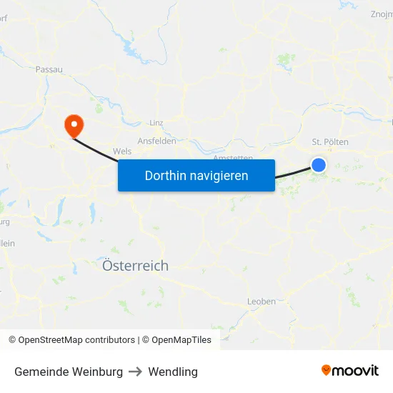 Gemeinde Weinburg to Wendling map