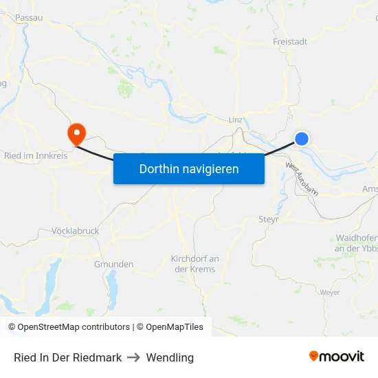Ried In Der Riedmark to Wendling map