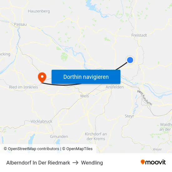 Alberndorf In Der Riedmark to Wendling map