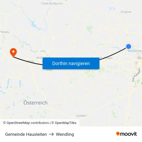 Gemeinde Hausleiten to Wendling map