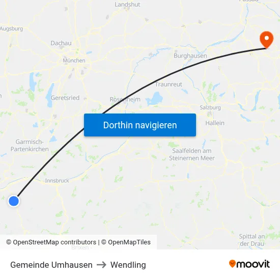Gemeinde Umhausen to Wendling map