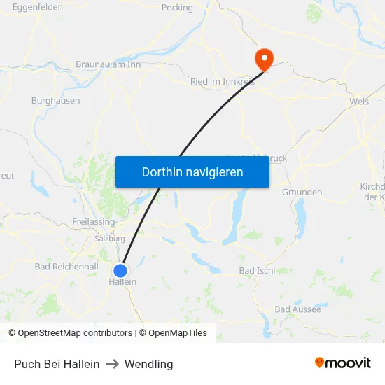 Puch Bei Hallein to Wendling map