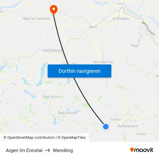 Aigen Im Ennstal to Wendling map