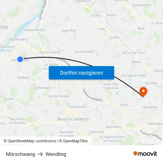 Mörschwang to Wendling map
