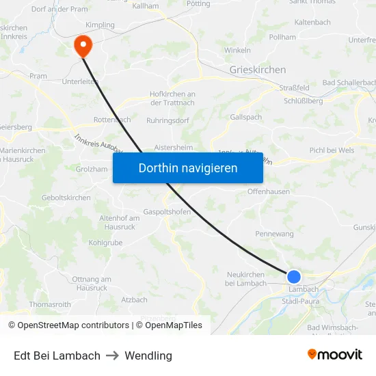 Edt Bei Lambach to Wendling map