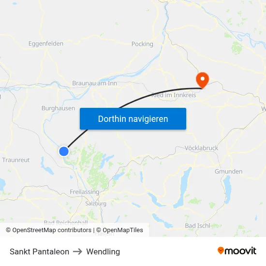 Sankt Pantaleon to Wendling map