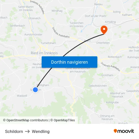 Schildorn to Wendling map