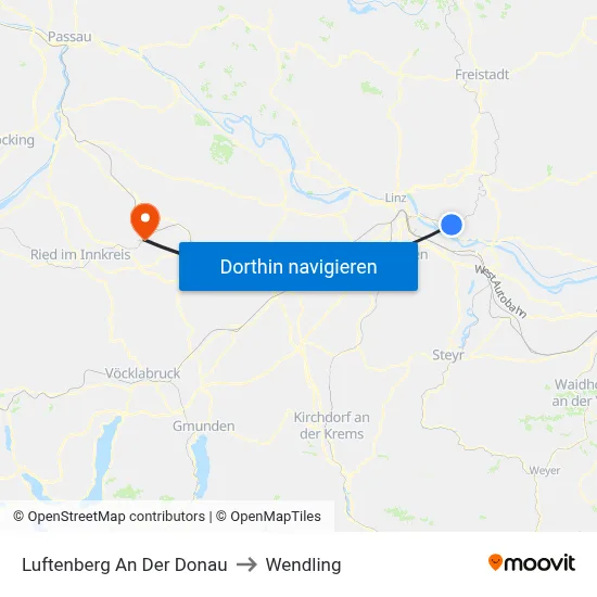Luftenberg An Der Donau to Wendling map