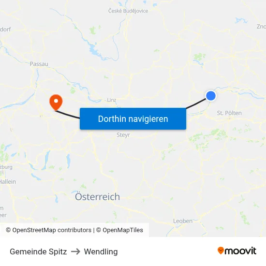Gemeinde Spitz to Wendling map