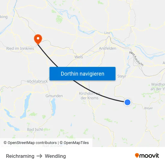 Reichraming to Wendling map