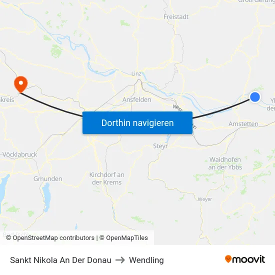 Sankt Nikola An Der Donau to Wendling map