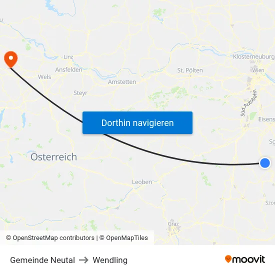 Gemeinde Neutal to Wendling map