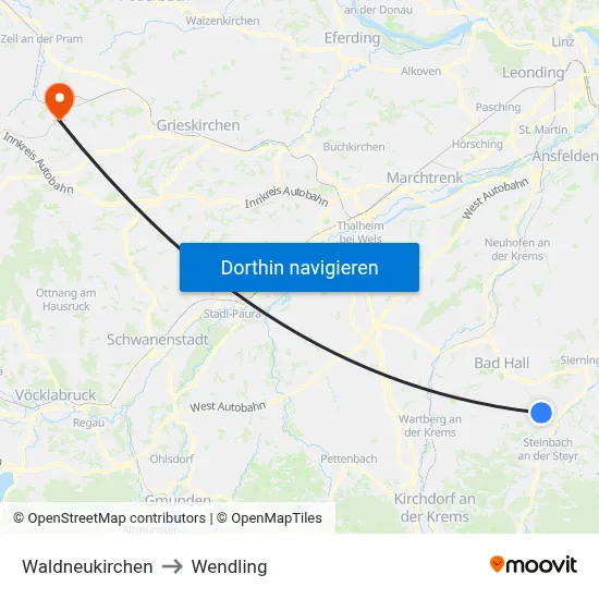 Waldneukirchen to Wendling map