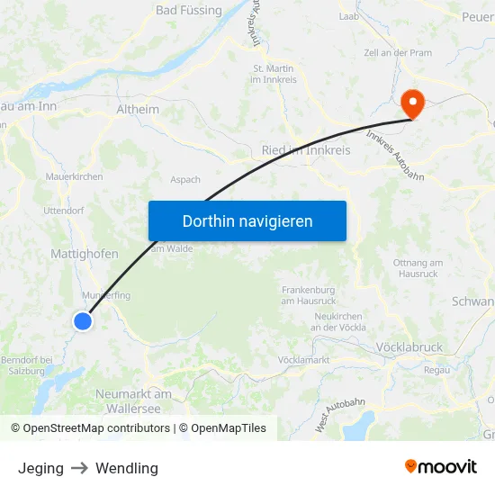 Jeging to Wendling map