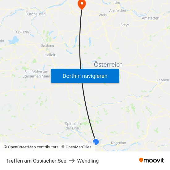 Treffen am Ossiacher See to Wendling map