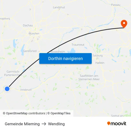 Gemeinde Mieming to Wendling map