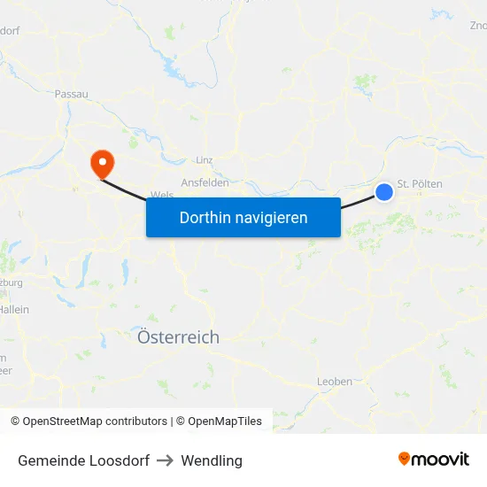 Gemeinde Loosdorf to Wendling map