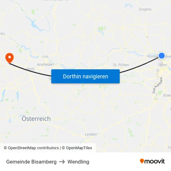 Gemeinde Bisamberg to Wendling map
