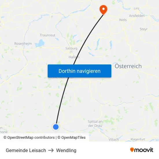 Gemeinde Leisach to Wendling map