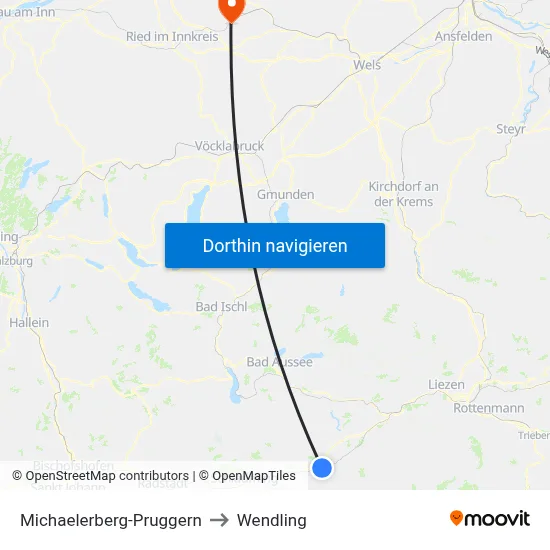 Michaelerberg-Pruggern to Wendling map