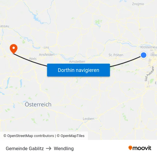 Gemeinde Gablitz to Wendling map