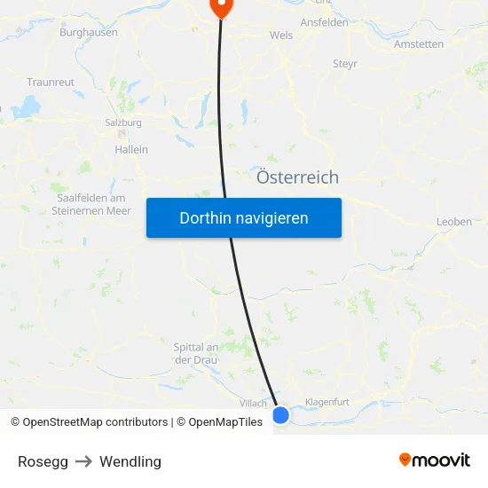 Rosegg to Wendling map