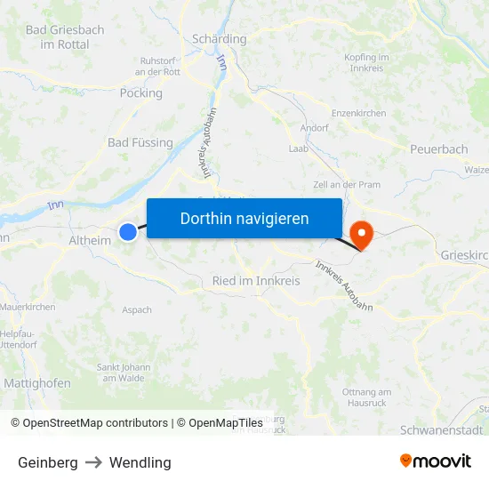 Geinberg to Wendling map