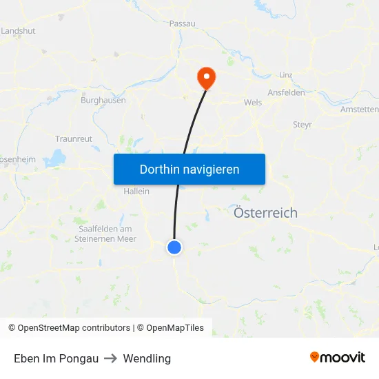 Eben Im Pongau to Wendling map