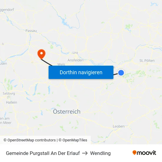 Gemeinde Purgstall An Der Erlauf to Wendling map