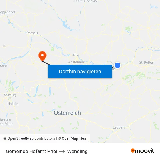 Gemeinde Hofamt Priel to Wendling map