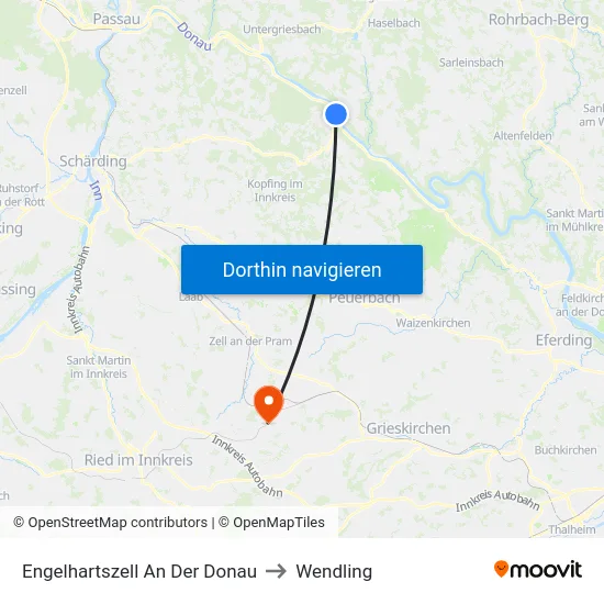 Engelhartszell An Der Donau to Wendling map
