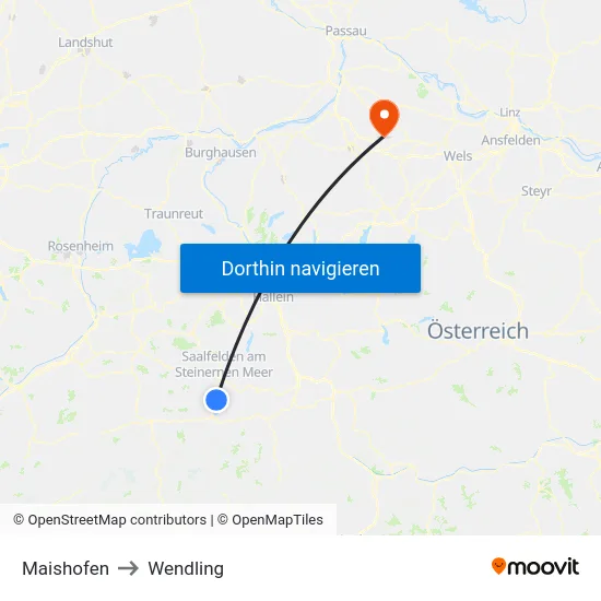 Maishofen to Wendling map