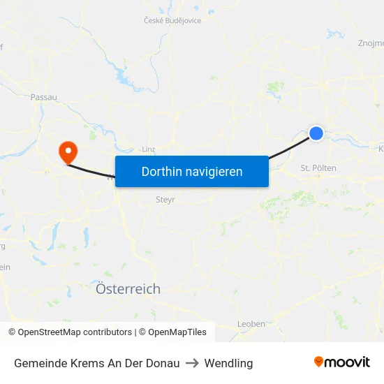 Gemeinde Krems An Der Donau to Wendling map