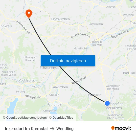 Inzersdorf Im Kremstal to Wendling map