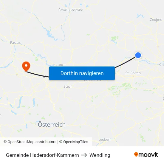 Gemeinde Hadersdorf-Kammern to Wendling map
