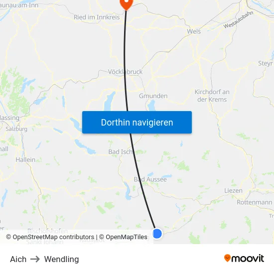 Aich to Wendling map