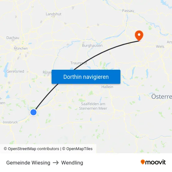 Gemeinde Wiesing to Wendling map