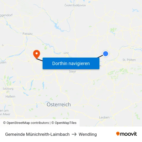 Gemeinde Münichreith-Laimbach to Wendling map
