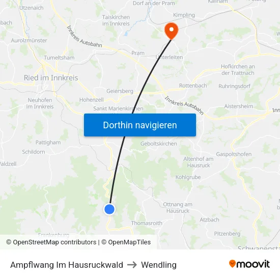 Ampflwang Im Hausruckwald to Wendling map