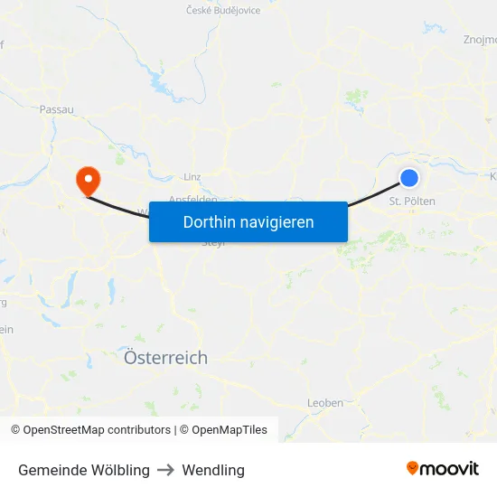 Gemeinde Wölbling to Wendling map
