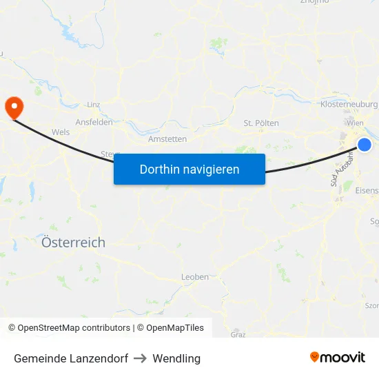 Gemeinde Lanzendorf to Wendling map