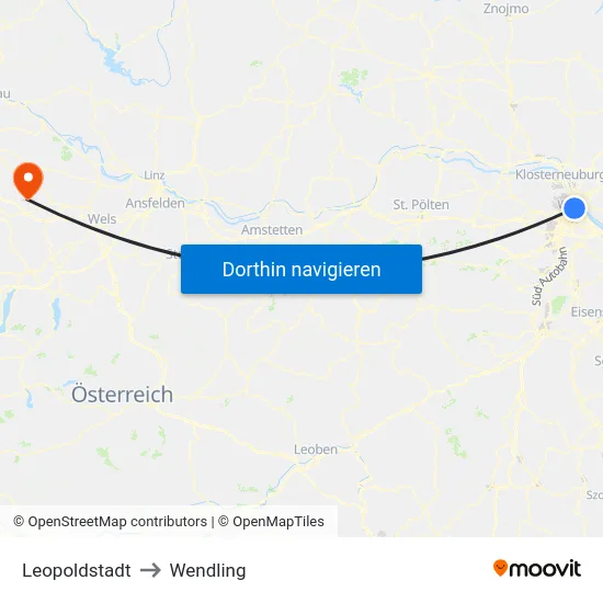 Leopoldstadt to Wendling map