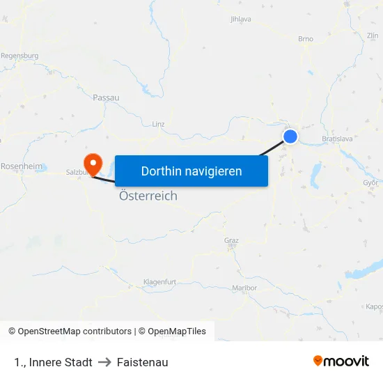 1., Innere Stadt to Faistenau map