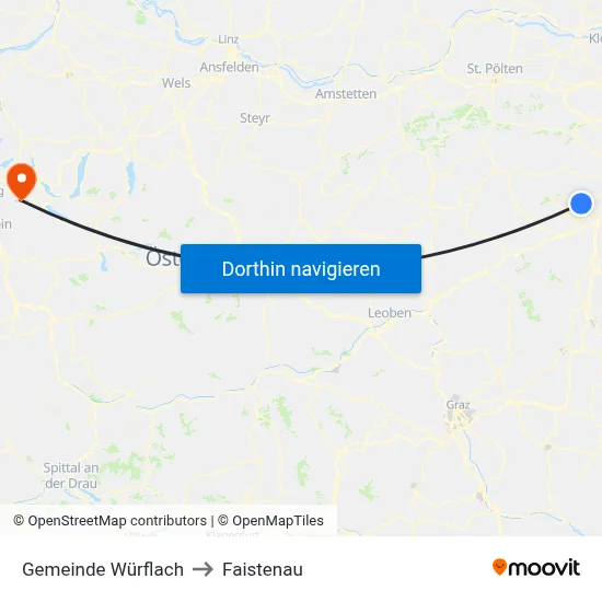 Gemeinde Würflach to Faistenau map