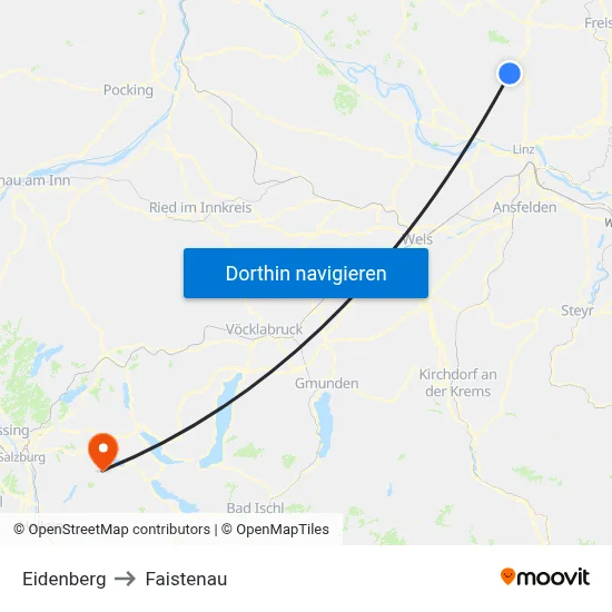 Eidenberg to Faistenau map