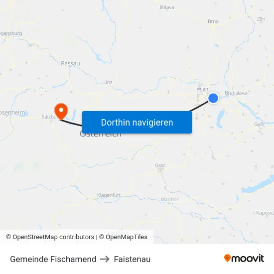 Gemeinde Fischamend to Faistenau map