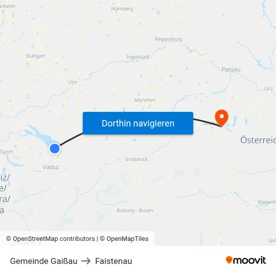 Gemeinde Gaißau to Faistenau map