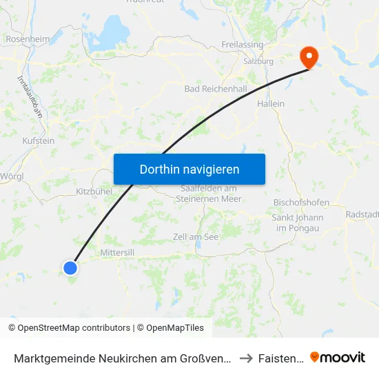 Marktgemeinde Neukirchen am Großvenediger to Faistenau map